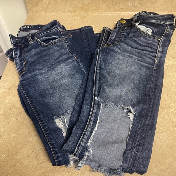 2 pair of American Eagle skinny jeans with holes - Picture 2 of 4